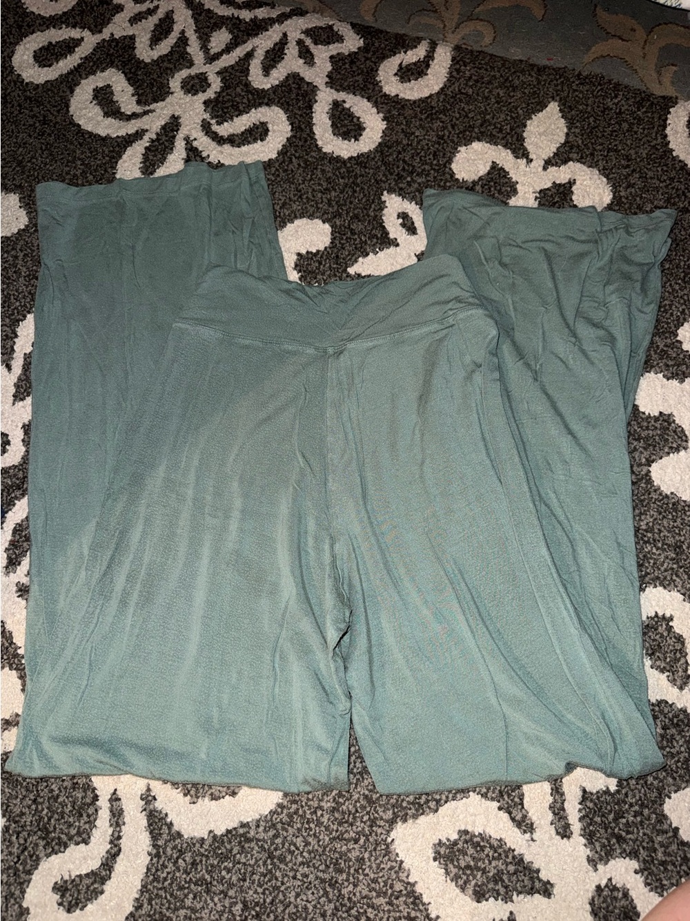 Women's Wide-Leg Lounge Pants in Sage Green, Victoria Secret XS
